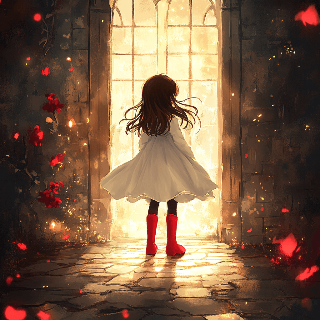 Luna exploring the castle halls