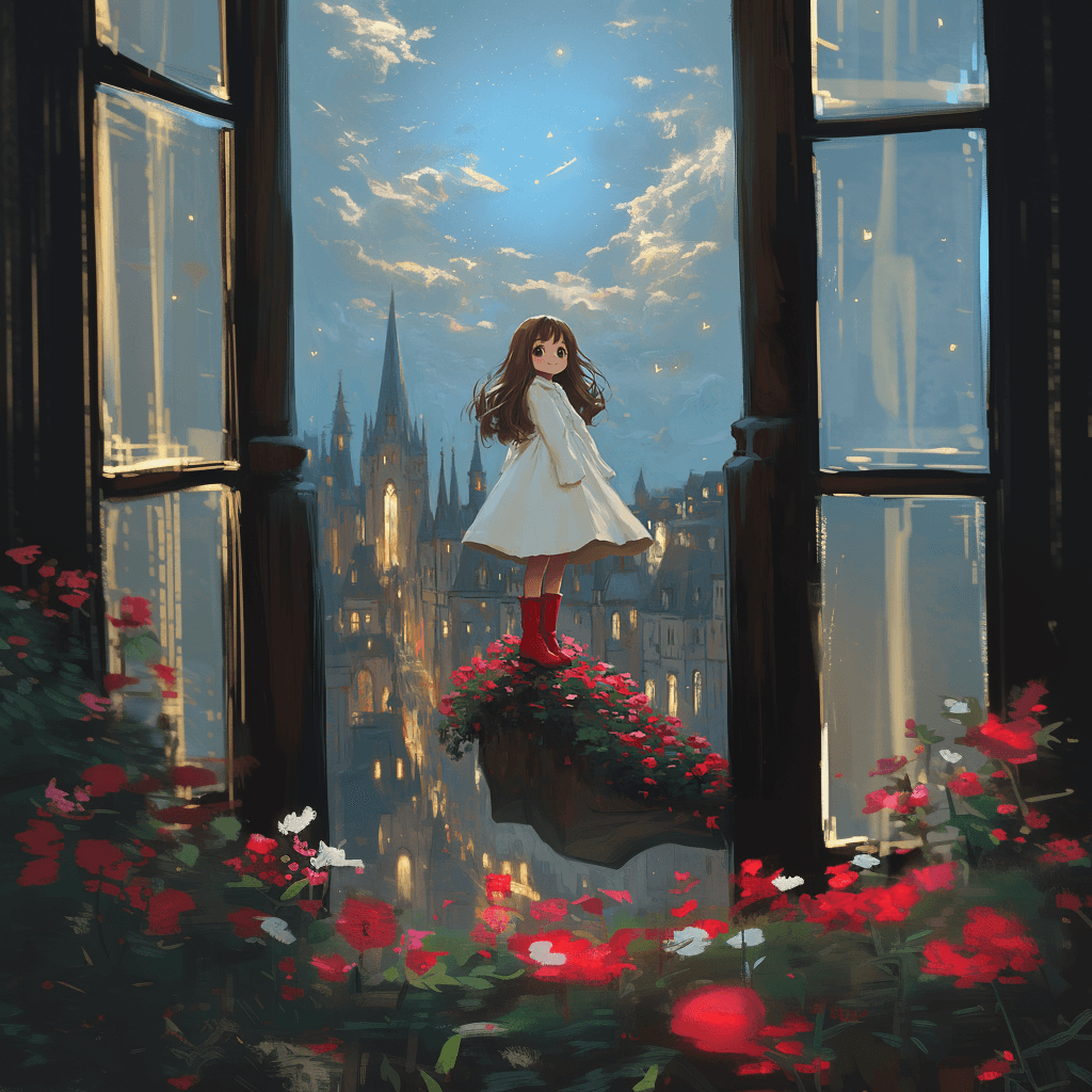 Luna looking out the window dreaming of adventure